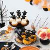 Gyufise 24pcs Halloween Ghost Cupcake Toppers - Black Glitter, Baby Shower & Gender Reveal Decorations view 4