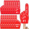 Sinmoe 36 Pcs Mini Foam Finger Baseball Fan Mini Foam Finger We're # 1 Sports Party Supplies for Hockey Football Basketball Events Team Gifts Sporting Events Games Birthday Supplies(Red) view 1