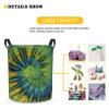 Foruidea Tie Dye Laundry Basket,Laundry Hamper,Collapsible Storage Bin, Oxford Fabric Clothes Baskets,Nursery Hamper For Home,Office,Dorm,Gift Basket view 3