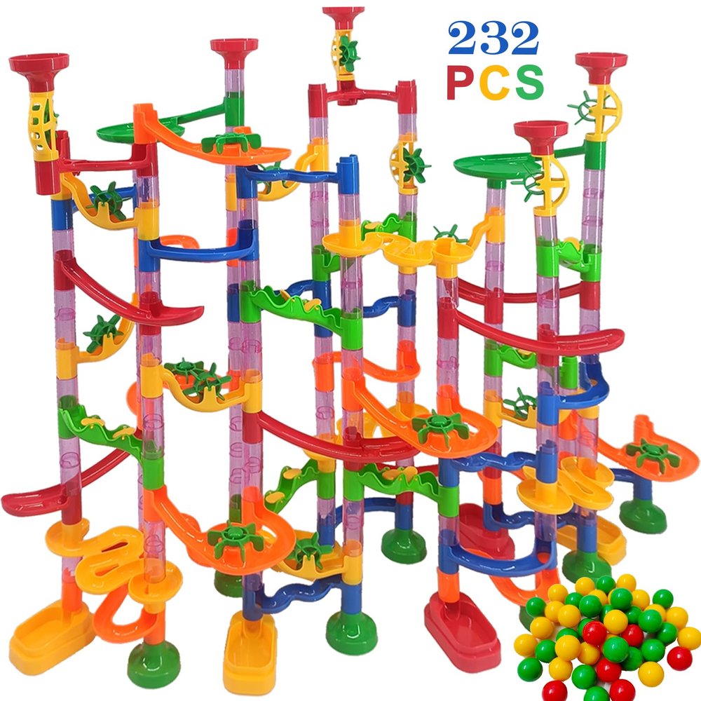 ailixinda 232 PCS Marble Toy Premium Set,STEM Educational Building Block Toy,Marble Track Race Set with 45 Marbles for Boys & Girls,Construction Building Blocks Toys for Kids