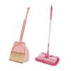 Fenteer Mop Children Cleaning Broom Dustpan Set, Mini Dustpan and Broom for Children, Kids Broom and Dustpan Set, Pink view 1