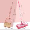 Fenteer Mop Children Cleaning Broom Dustpan Set, Mini Dustpan and Broom for Children, Kids Broom and Dustpan Set, Pink view 2