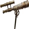 10 inch Double Barrel Antique Telescope Maritime Brass Telescope with Adjustable Brass Stand Home Decorative Nautical Decor & Table Accessory Spyglass view 4