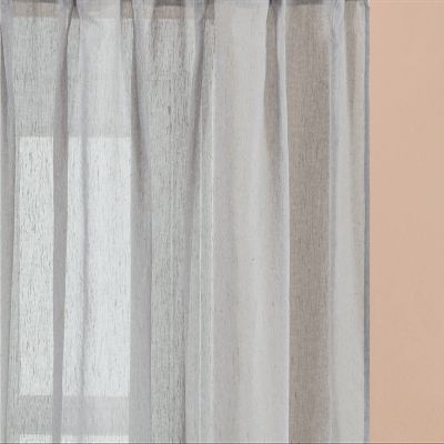 Iuokuby Japanese Simple Plain Linen Sheer Curtains Home Decoration for Living Dining Room Bedroom Kitchen(1 Panel, W 52 x L 72 inch, Grey)