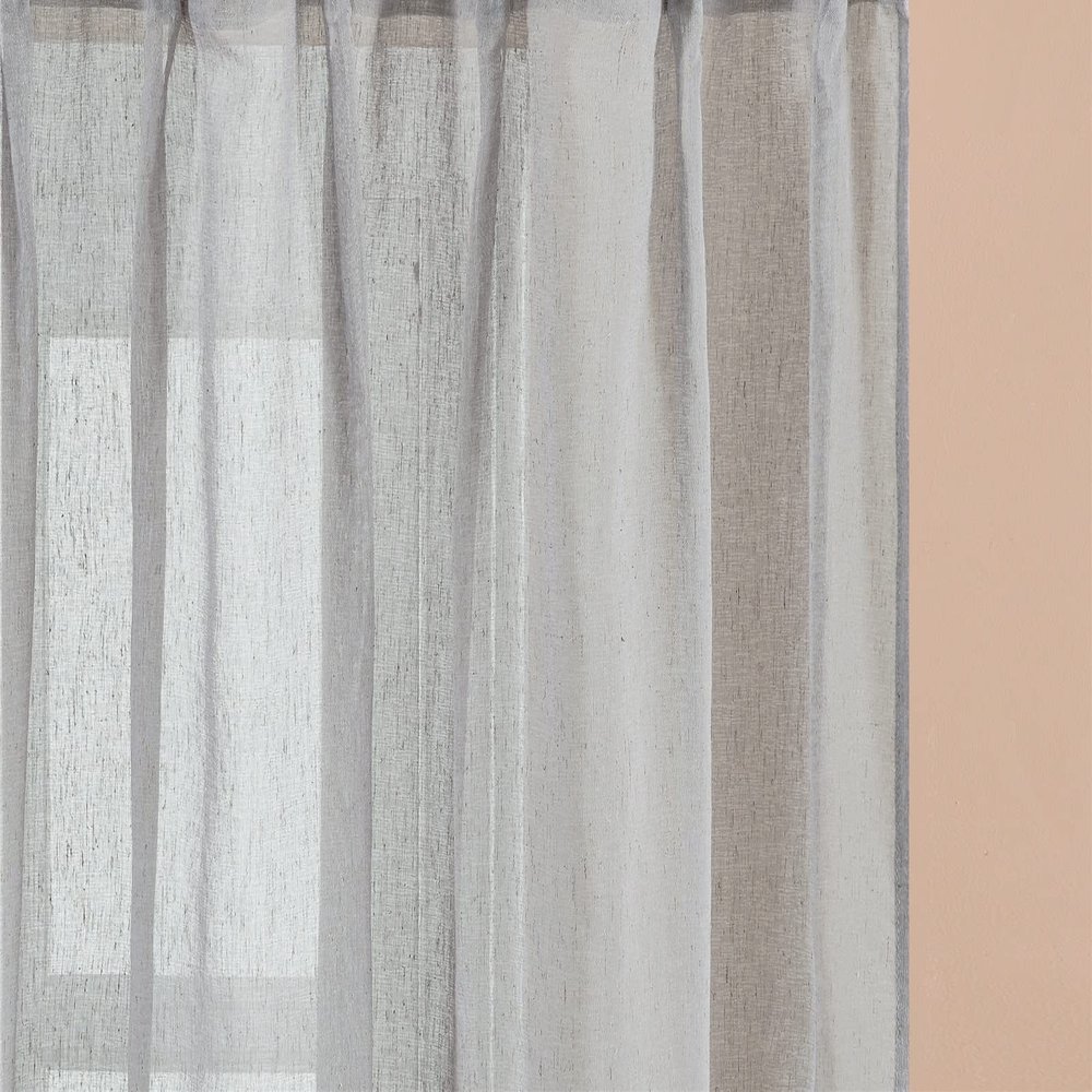 Iuokuby Japanese Simple Plain Linen Sheer Curtains Home Decoration for Living Dining Room Bedroom Kitchen(1 Panel, W 52 x L 72 inch, Grey)