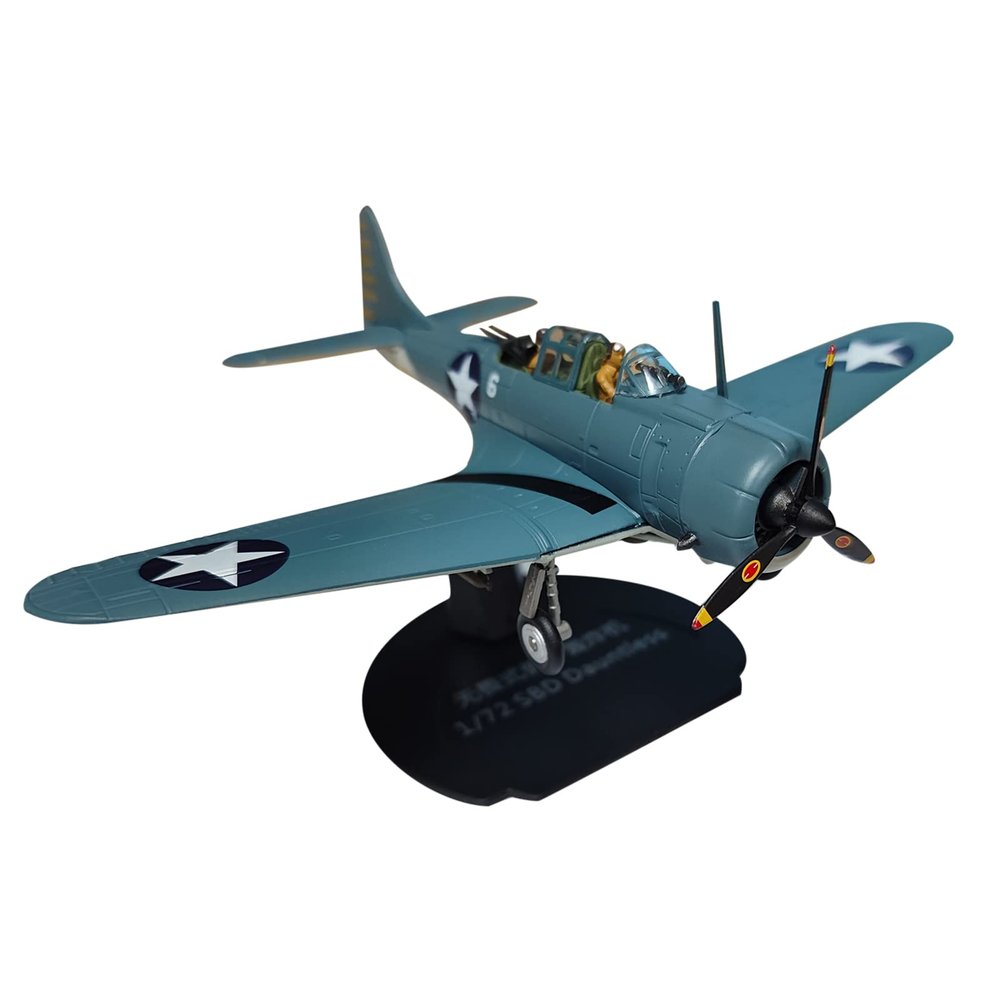 ZEZEFUFU WWII SBD Dauntless Dive Bomber Model Fighter Attack Plane Military Model 1/72 Scale for Collection Gift