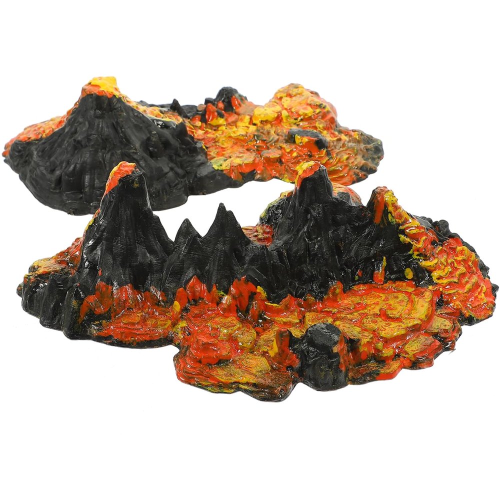 BRIGHTFUFU 2Pcs Mini Volcano Model Set Realistic Artificial Volcano Eruption Toy for Sandbox Game Decoration and Science Landscape Adornment Kid Educational Toys Birthday Favor Plastic