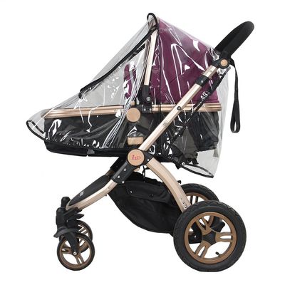 Baby Stroller Rain Cover Transparent PVC with Zipper Window Suitable for General Umbrella Strollers