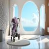 Baby Stroller Rain Cover Transparent PVC with Zipper Window Suitable for General Umbrella Strollers view 4