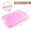 15 Inch Portable Sensory Bin Play Tray with Lid, Fill with Water, Sand, Beads and More (Pink) view 4