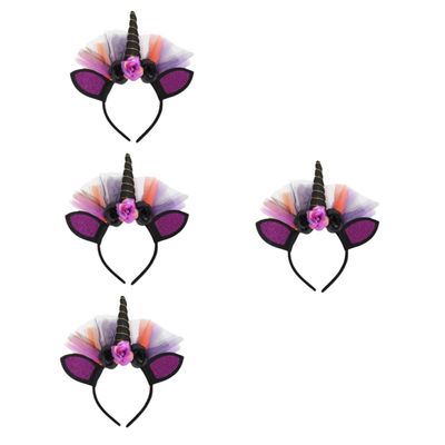 Didiseaon 4pcs Horn Headband for Halloween Unique Devil Horn Hair Accessory for Parties Cosplay and Photo Props Material for Use