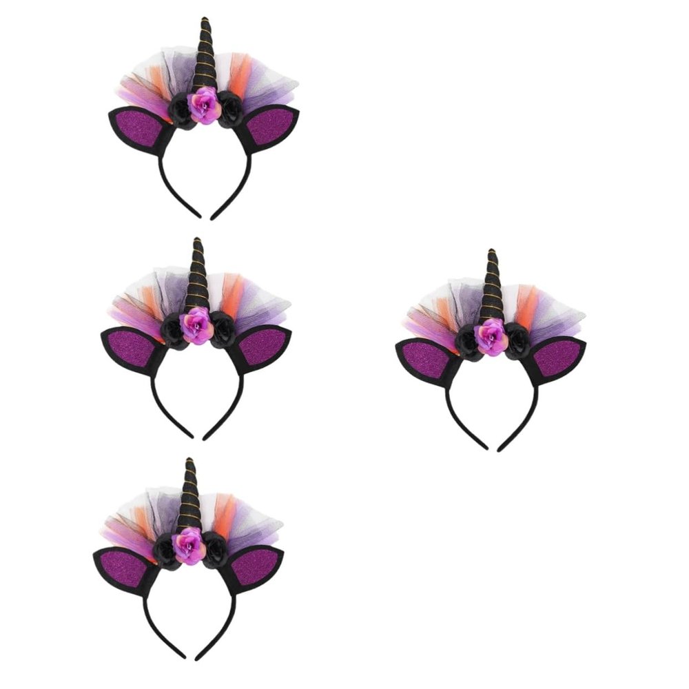 Didiseaon 4pcs Horn Headband for Halloween Unique Devil Horn Hair Accessory for Parties Cosplay and Photo Props Material for Use
