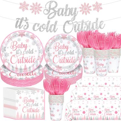 122Pcs Baby Its Cold Outside Baby Shower Decorations Winter Wonderland Baby Shower Decorations A Little Snowflake is On The Way Snowflake Decorations