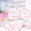 122Pcs Baby Its Cold Outside Baby Shower Decorations Winter Wonderland Baby Shower Decorations A Little Snowflake is On The Way Snowflake Decorations view 4