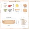 Tea Party Set for Kids, Wooden Tea Set for Little Girls and Boys, Kids Play Kitchen Accessories Toy Dishwasher Safe Tea Set for Toddler, Pretend Play Toddler Tea Set Ideal Christmas Birthday Gift view 3