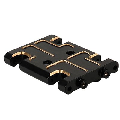 RZXYLRC Skid Plate Transmission Mount Black Coating Brass Mount for AX24 XC-1 Upgrade 1/24 RC Crawler,15g (Black-Golden)
