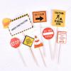 15 pcs Construction Themed Cupcake Toppers Dump Truck Tractor Excavator Car Construction Sign Decorations for Birthday Party Supplies view 3