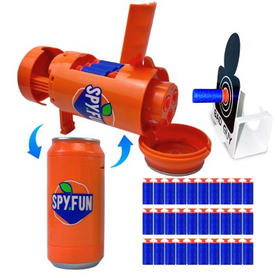 AGM MASTECH Transforming Soda Can Foam Dart Blaster, Novelty Gadget with 30 Soft Darts & 3 Targets, Collectible Model for Teens and Adults (Ages 15+)