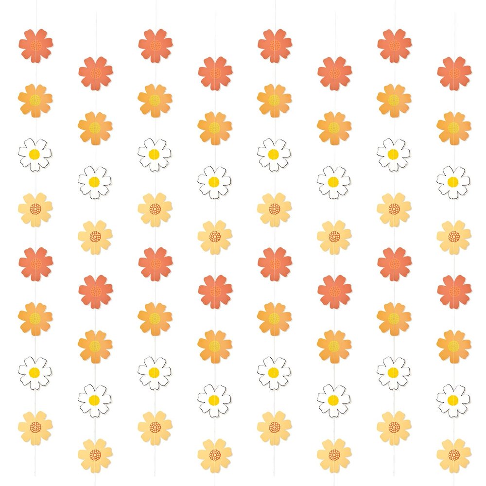 Daisy Groovy Boho Party Hanging Banners Daisy Flower Hanging Decor Daisy Flower Cutouts Party Supplies for Boho Hippie Groovy Retro Themed Birthday Baby Shower Party Decorations Favor