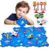 hahaland Puzzle Racer Kids Car Track Set - 5x5 Inches Larger Size of Each Piece Toys for Ages 3-4 for Kids 3 Year Old Boy Toys for 3-5 Birthday for Grandkids view 1