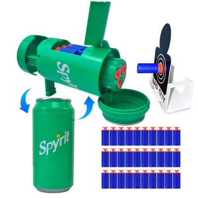 AGM MASTECH Transforming Soda Can Foam Dart Blaster, Novelty Gadget with 30 Soft Darts & 3 Targets, Collectible Model for Teens and Adults (Ages 15+)
