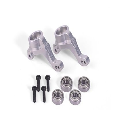 Aluminum 7075 Front Knuckle Arms for Tamiya 1:10 R/C 58719 BBX BB-01 Upgrade Parts - Silver