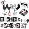AJsupojouet High Contrast Black and White Baby Toys 3-Piece Newborn Essentials Set with Hanging Toys,Rattle Crib Mobile,baby Book & Car Seat Stroller Toys for 0-3-6-12 Months Infant Development view 1