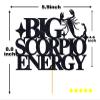 Big Scorpio Energy Cake Topper, Happy Birthday Scorpio in October/November, Scorpio Season, 12 Zodiac Constellation Theme Birthday Party Decoration Supplies, Black Glitter view 2