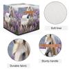 Personalized Storage Cube Bin with Name,Art Painting Lavender White Horse Customize Storage Baskets with Handles,Laundry Toy Oraganizer for Closet Shelf Nursery Kids Bedroom view 3