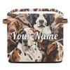 Personalized Storage Cube Bin with Name,Animal Cute Dog Customize Storage Baskets with Handles,Laundry Toy Oraganizer for Closet Shelf Nursery Kids Bedroom view 1
