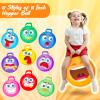 Poen 10 Pieces Kids Hopper Ball Bulk with Handle and Pump, 18 Inch Bouncy Inflatable Funny Jumping Hopping Ball Play Equipment Toys for Boys Girls Gifts Games Exercise view 4
