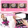 58Pcs Kids Makeup Kit for Girl - Real Washable Cosmetic Set with Light Up Mirror - Kids Makeup Sets for Girls -Play Make Up Birthday for Age 3 4 5 6 7 8 9 10 11 12 Years Old Kid -Rose view 2