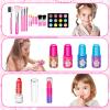 58Pcs Kids Makeup Kit for Girl - Real Washable Cosmetic Set with Light Up Mirror - Kids Makeup Sets for Girls -Play Make Up Birthday for Age 3 4 5 6 7 8 9 10 11 12 Years Old Kid -Rose view 3