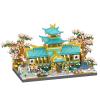 Street View Marriage Pavilion Bricks Model Set, 2350Pcs DIY Chinese Classical Gardens of Suzhou and Sakura Tree Building Block Assembly Mini Particle Construction Toy view 2