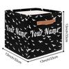 Personalized Storage Cube Bin with Name,Halloween Bats Animal Customize Storage Baskets with Handles,Laundry Toy Oraganizer for Closet Shelf Nursery Kids Bedroom view 2