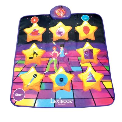 LEXiBOOK, Electronic Dance Floor Mat, Illuminated Keys, Built-in Speaker, Purple/Yellow, DM10