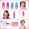 58Pcs Kids Makeup Kit for Girl - Real Washable Cosmetic Set with Light Up Mirror - Kids Makeup Sets for Girls -Play Make Up Birthday for Age 3 4 5 6 7 8 9 10 11 12 Years Old Kid -Pink view 4