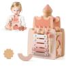 Youuys Wooden Activity Cube 9-in-1 Montessori Toys for 3+ Year Old Boys & Girls, Multipurpose Educational Sensory Learning Toys for Baby Toddlers with Mirror, First Birthday Gift (Castle) view 1