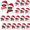 Syhood 24 Sets Christmas Mini Rubber Duck Bulk with Sunglasses Scarf Hats and Adhesive Dots Duckies Toy Xmas Decor for Christmas Winter Gift Cruise Birthday Party (Xmas Hat) view 1