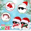 Syhood 24 Sets Christmas Mini Rubber Duck Bulk with Sunglasses Scarf Hats and Adhesive Dots Duckies Toy Xmas Decor for Christmas Winter Gift Cruise Birthday Party (Xmas Hat) view 3