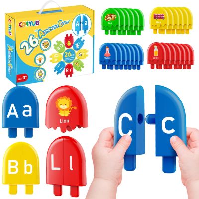 Alphabet Learning Toys 78 Pcs Ice Cream ABC Letter Matching Toy for Toddle Preschool Montessori Toy Smart Color Sorting Educational Toy for Kids 2 3 4 5+ Years Old