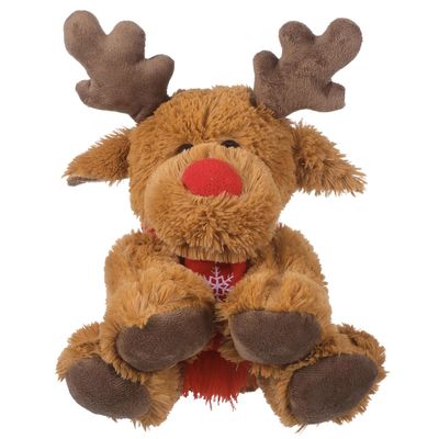 Abaodam Christmas Stuffed Reindeer Plush Toy Elk Decor Soft 11.4In Xmas Animal Doll for Kids Girls Holiday Home Bedroom Car Decoration