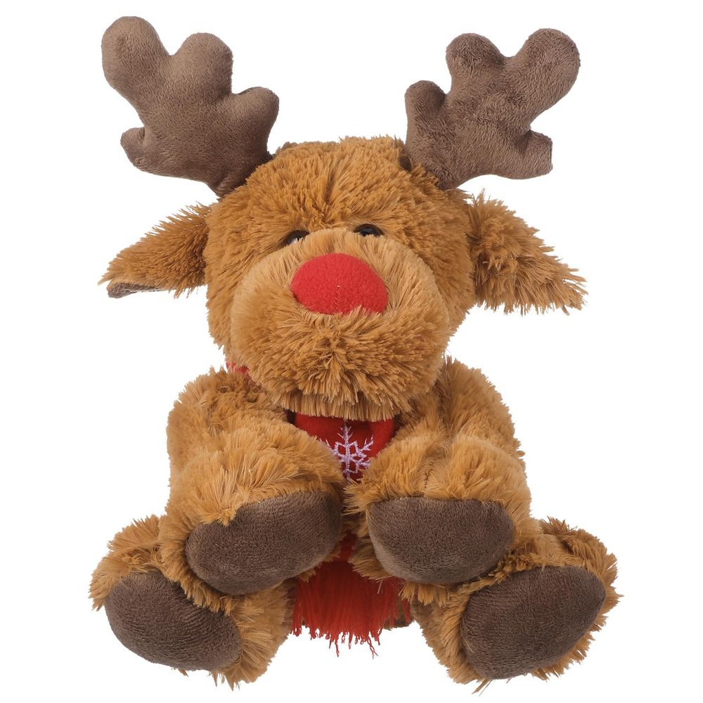 Abaodam Christmas Stuffed Reindeer Plush Toy Elk Decor Soft 11.4In Xmas Animal Doll for Kids Girls Holiday Home Bedroom Car Decoration