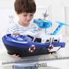 FARDAS Boat Ship Toy Police Car Toy & Trucks,Helicopter Toys with Sounds and Lights,Birthday Gift for Boys Girls (Blue) view 2