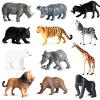 12 Pcs Figures Toys Realistic Mini Safari Zoo Animal Figurines, Plastic Learning Educational Playset Animal Themed Party Supplies Cake Topper Ornaments for Easter Egg Birthday Christmas view 1