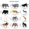 12 Pcs Figures Toys Realistic Mini Safari Zoo Animal Figurines, Plastic Learning Educational Playset Animal Themed Party Supplies Cake Topper Ornaments for Easter Egg Birthday Christmas view 2