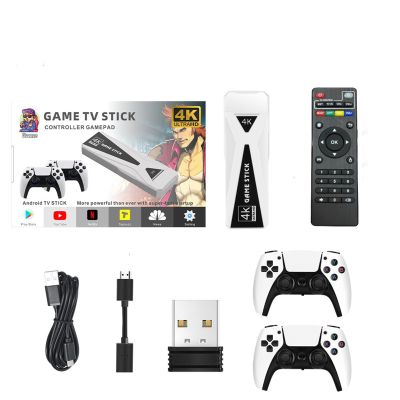GT68 4K HD TV Game Stick Video Game Console 64G/128G Built in 10000+ 20000+ Retro Games Portable Game Player Wireless Gamepad (64G 10000+Games)