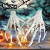 D-GROEE Halloween Skeleton Hand 1 Pair Realistic Life Size Severed Plastic Skeleton Haunted Zombie Hands for Halloween Decoration Festival Spooky Party Supplies White view 2