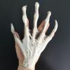 D-GROEE Halloween Skeleton Hand 1 Pair Realistic Life Size Severed Plastic Skeleton Haunted Zombie Hands for Halloween Decoration Festival Spooky Party Supplies White view 4