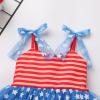 4th of July Baby Girls Dress Toddler Independence Day Dress up Costume Sleeveless Blue and Red Stars Tulle Tutu Dress Smocked Princess Party Dress First Birthday Outfit Red Blue 18-24 Months view 3